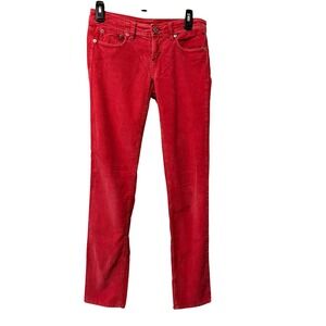 American‎ Eagle Outfitters Womens Coral Corduroy Stretch Straight Leg Size 0